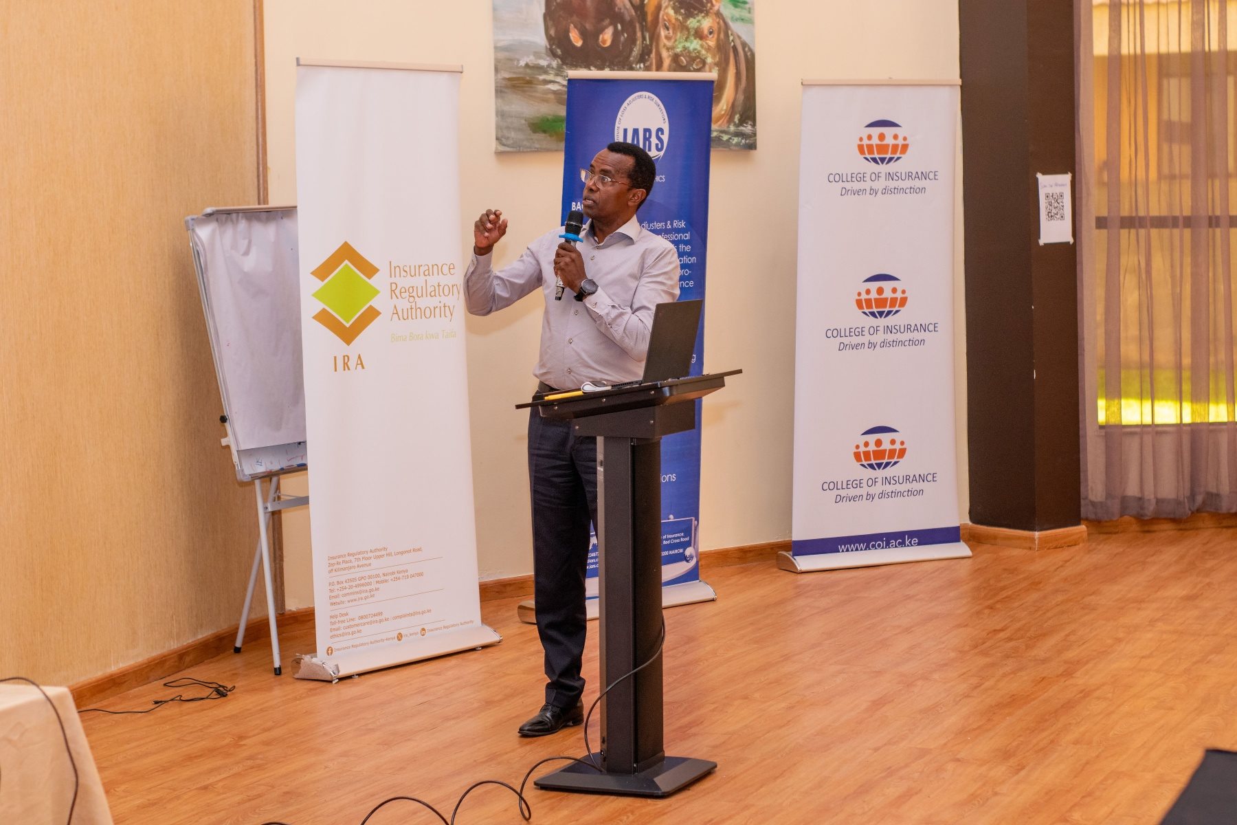 Speaker addressing delegates at an IARS conference