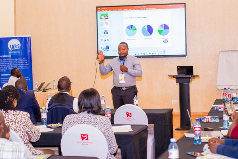 Presenter walking delegates through data on screen